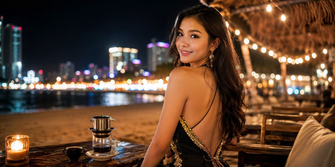 Người dùng thưởng thức cà phê và truy cập casino trực tuyến tại Nha Trang