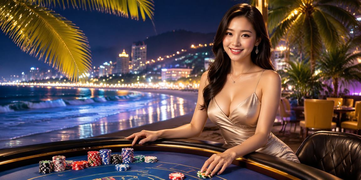 Nhóm bạn chơi bài tại khu nghỉ dưỡng bãi biển Vũng Tàu Việt Nam